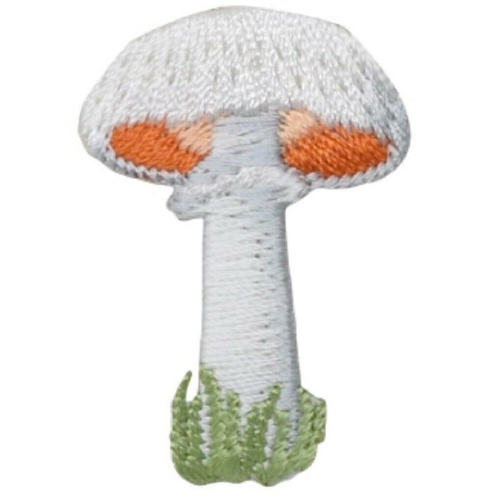 Mushroom Applique Patch - Fungus, Fungi, Fantasy Badge 1-5/8 (Iron on)