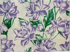 Peva Vinyl Tablecloth 52"x70" Oblong,White & Purple Flowers With Green Leaves,Bh - $12.86