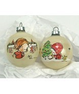 Vintage Hallmark Ornament 1976 Marty Links Glass Ball Christmas 2&quot; Lot 2 - $24.74
