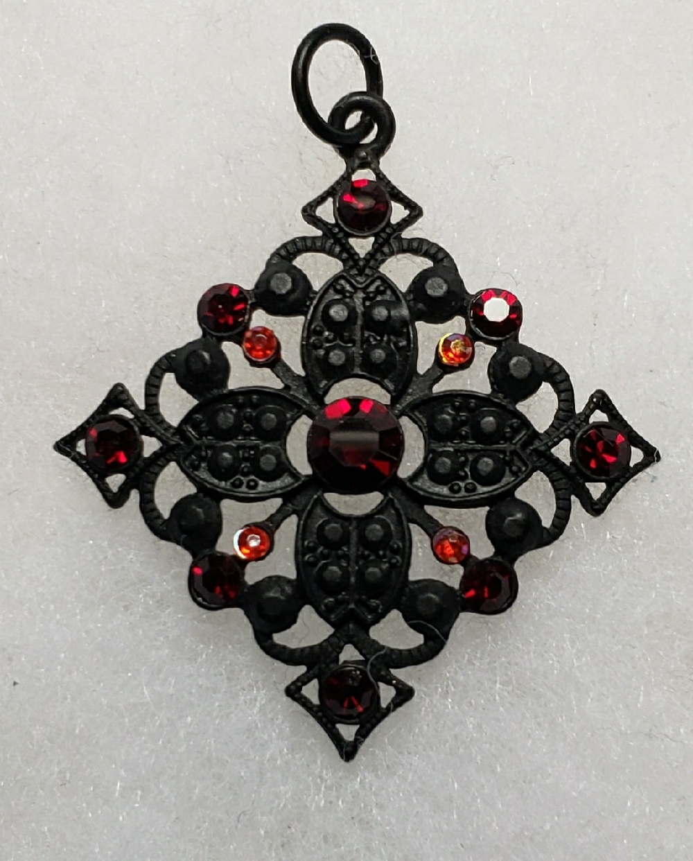 gothic pendant with crimson rhinestones Necklaces & Pendants