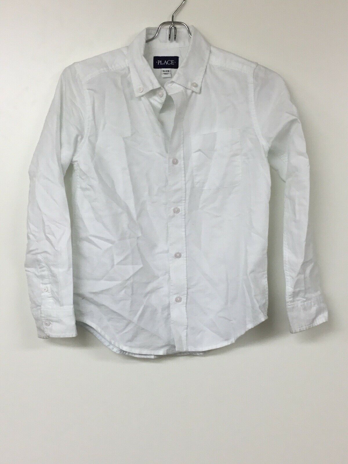 The Childrens Place Boy’s White Button Up, Long Sleeve, Collared Shirt ...