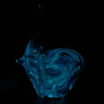 Dynasty Gallery Handmade Blue Elephant Glow in the Dark Art Glass Figurine image 8