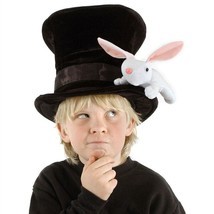 CHILDREN&#39;S SIZE MAGICIAN W/RABBIT HAT FUN @ HALLOWEEN ANYTIME - £17.10 GBP