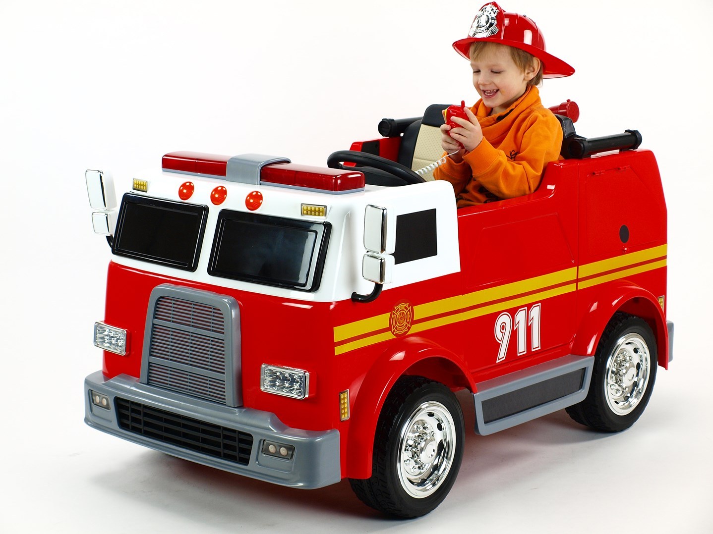 Fire Truck 4 Wheel Drive Kids Ride Battery Powered Electric Car w