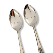 2 Stamped Silverplate Wedding Teaspoons I Do Me Too Lady Washington by Y... - $22.76