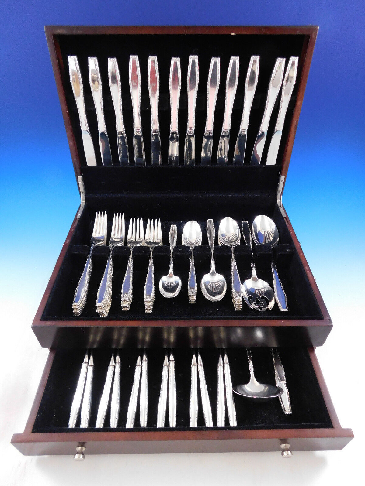 Primary image for Rapallo by Lunt Sterling Silver Flatware Service for 12 Set 77 pieces