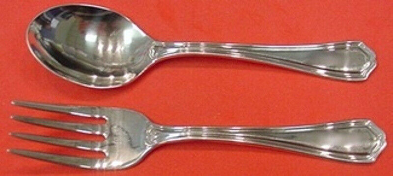 Primary image for Hepplewhite by Reed and Barton Sterling Silver Baby Set 2pc Original 4 1/2"