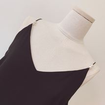 White Women's Chiffon Top Sleeveless V-Neck Chiffon Blouse Tank Tops Pearl Deco  image 2