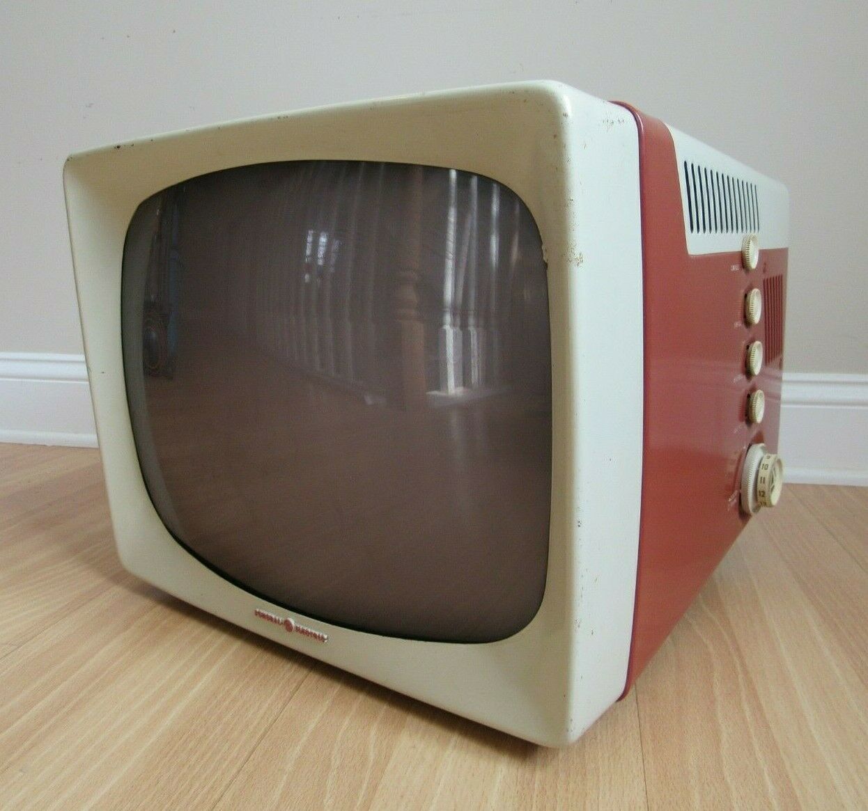 1950's vintage Television GE 17T026 portable TV cabinet RETRO tube MCM ...