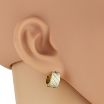 Two Tone (Silver &amp; Gold Tone) Huggie Hoop Earrings - $21.99