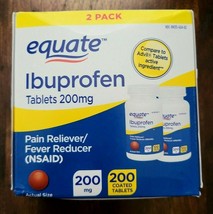 2-PK Equate Ibuprofen Tablets 200mg Pain Fever Relief EXP:3/23 SAME-DAY ... - $9.84