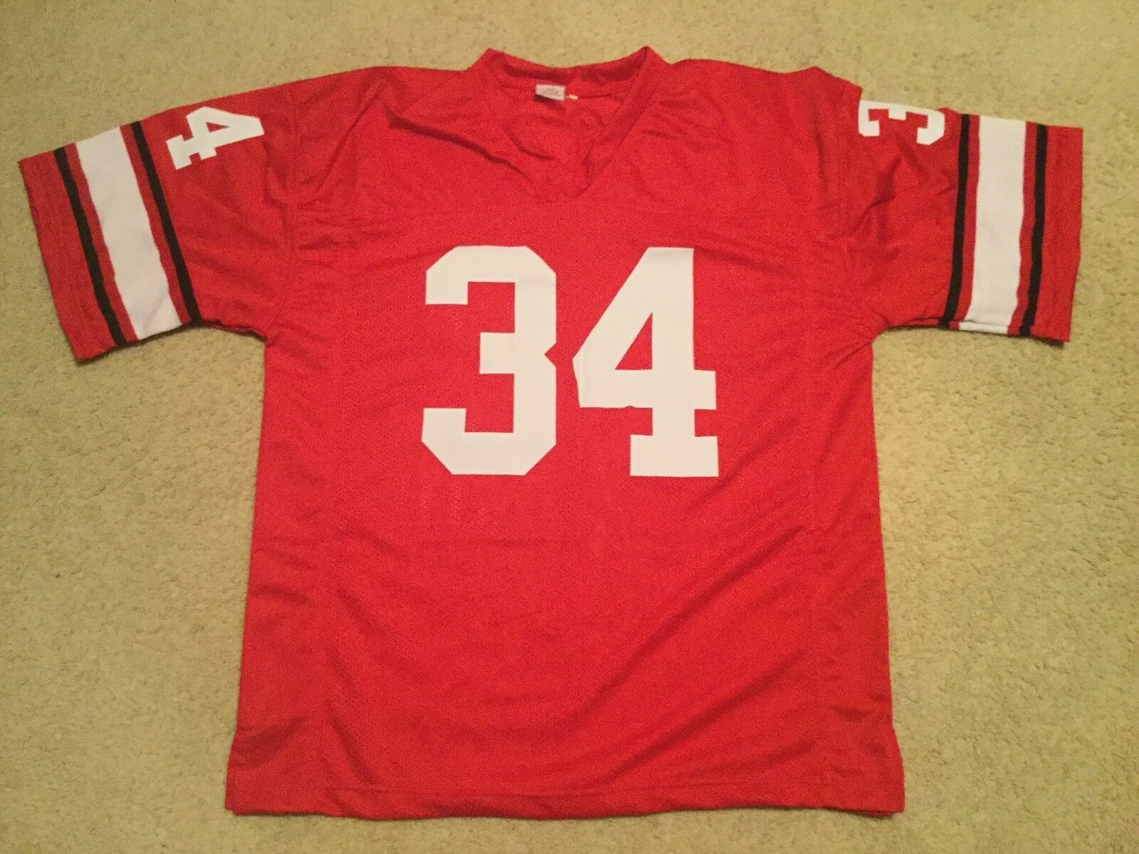 UNSIGNED CUSTOM Sewn Stitched Herschel Walker Red Jersey - M, L, XL ...