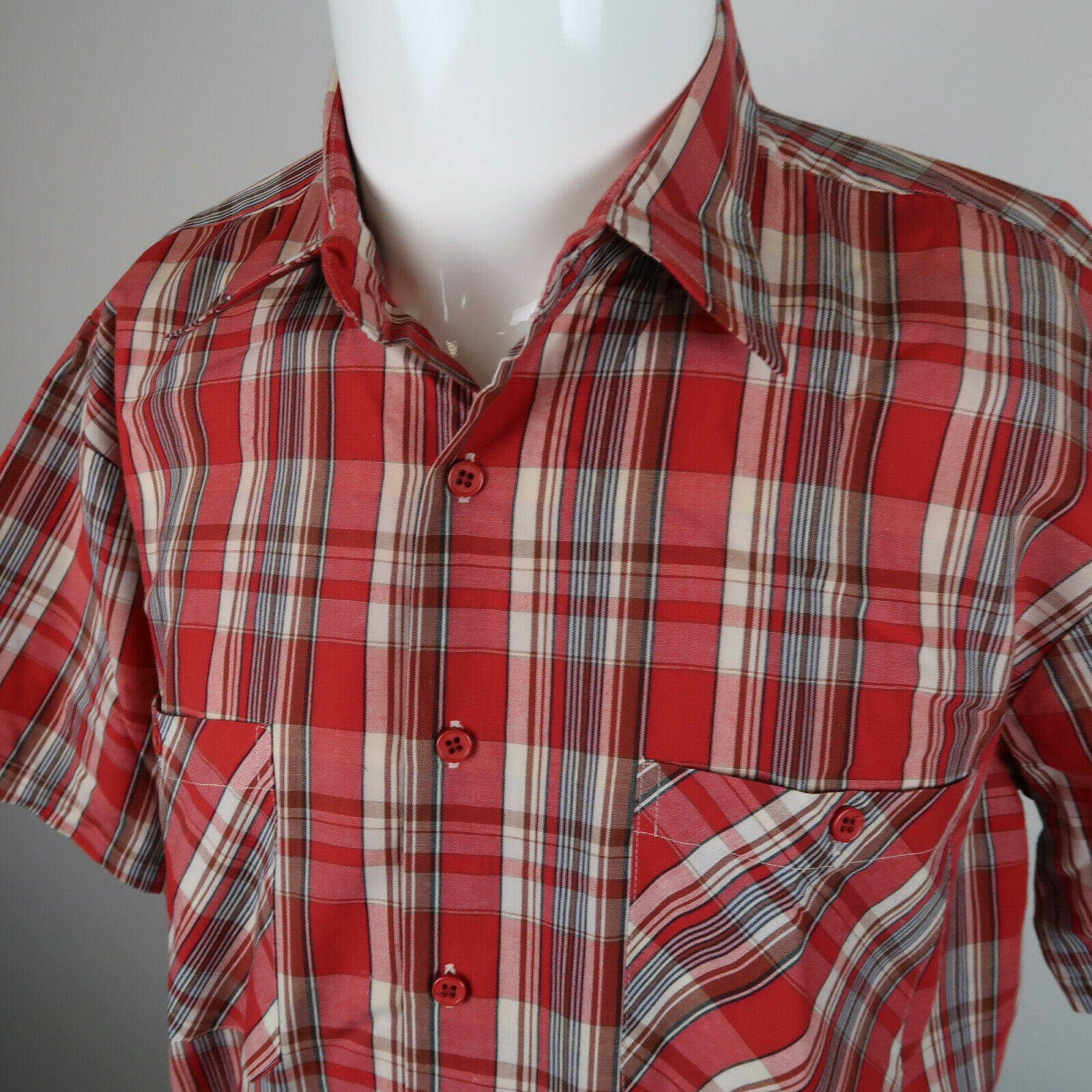 red button up shirt mens vintage