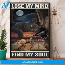 Vinyl Record Cat Lose My Mind Find My Soul Canvas And Poster - $49.99