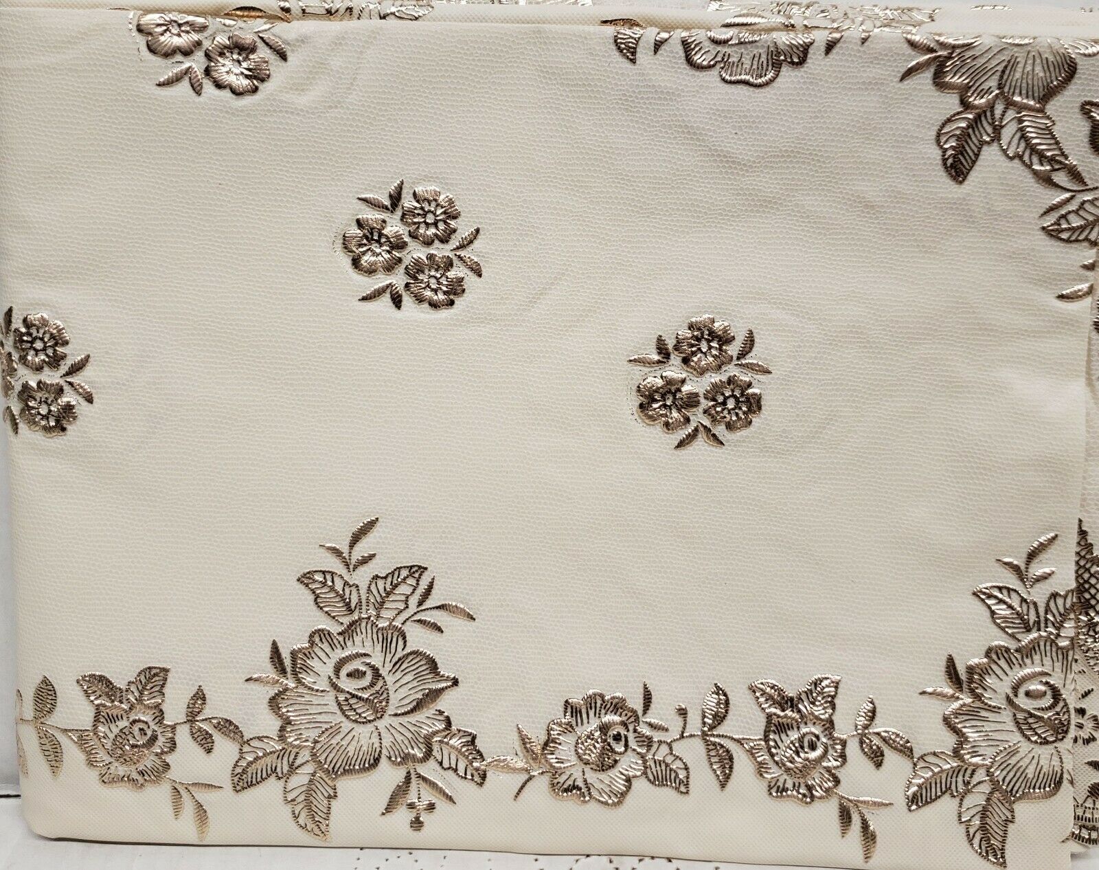 Primary image for Supreme Heavy Duty Vinyl PVC Lace Tablecloth,60"x90",rect,EMBROIDERED FLOWERS,HS