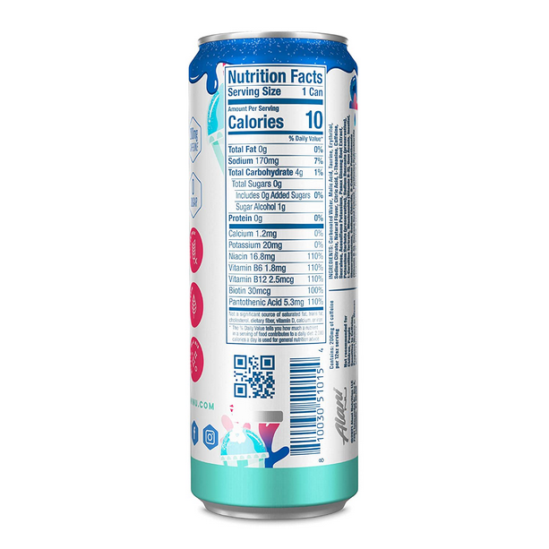 Alani Nu SugarFree Energy Drink, Blue Slush, 12 oz Cans (Pack of 12