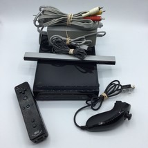 Nintendo Wii RVL-101 Black Console with Controller and Cables Tested Wor... - $59.39