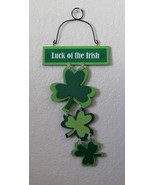 Shamrock Irish Clover St Patrick&#39;s Day 16&quot; Hanging Door/Wall Decor Plaqu... - $9.49
