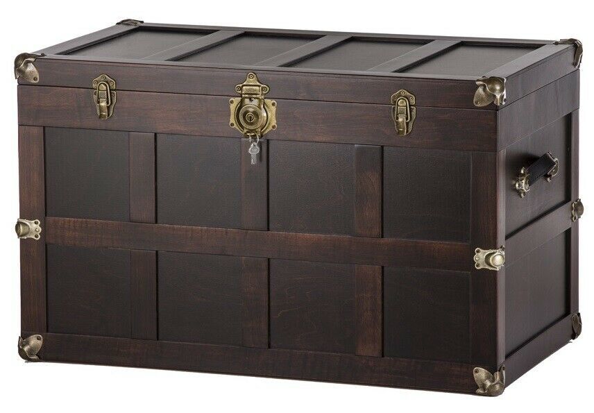 36½" CEDAR HOPE CHEST Amish Handmade Trunk with Brass & Leather Hardware USA Trunks & Chests