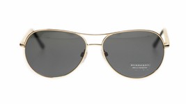 Burberry Women's Sunglasses BE3082 121087 Gold Black/Grey Lens Aviator Authentic - $163.93