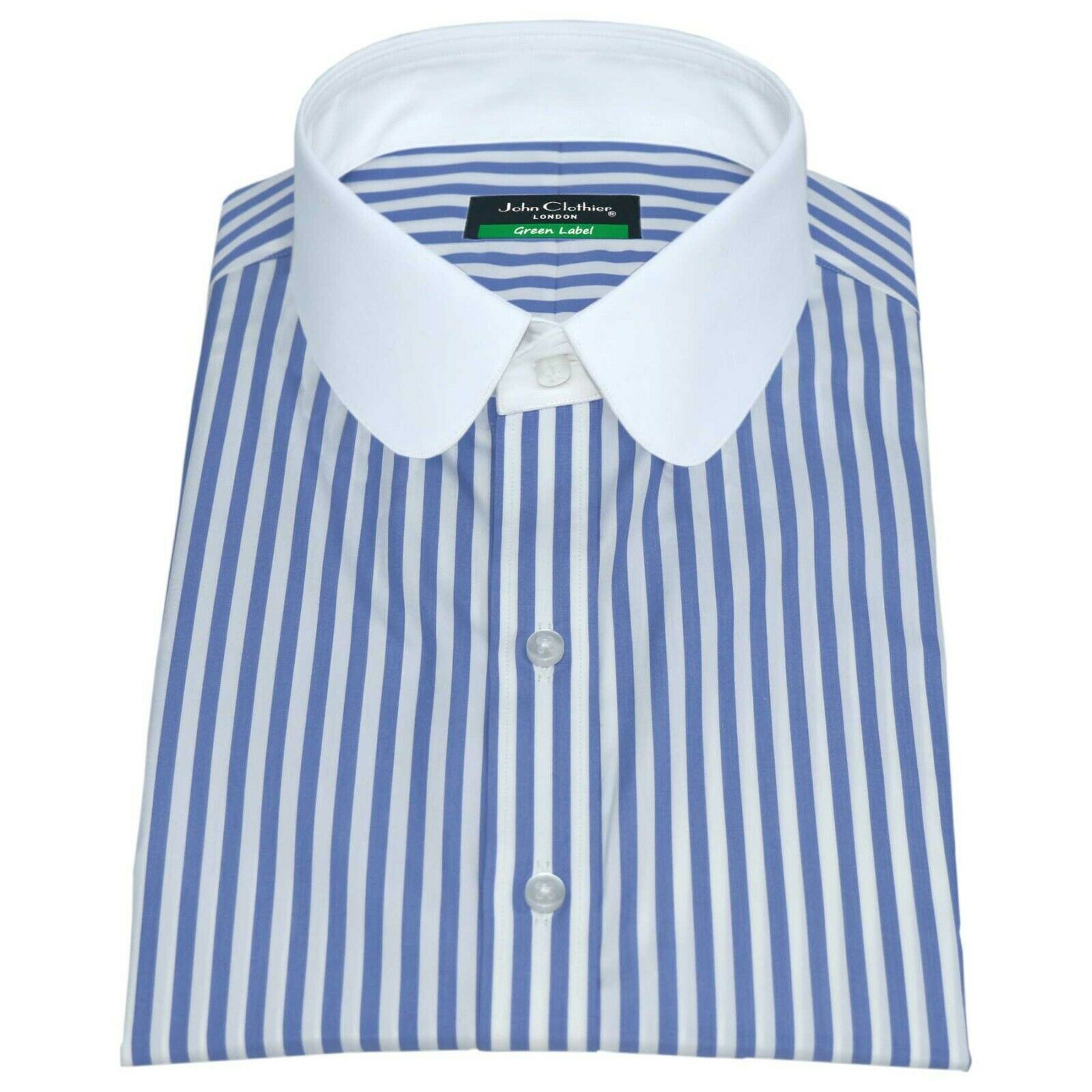 Bryggeri orkester Tjen hugely sale Men Peaky Blinder Blue White Stripes Penny Round Club Collar  Shelby Cotton Shirt cheap sell online -pa-martapura.go.id