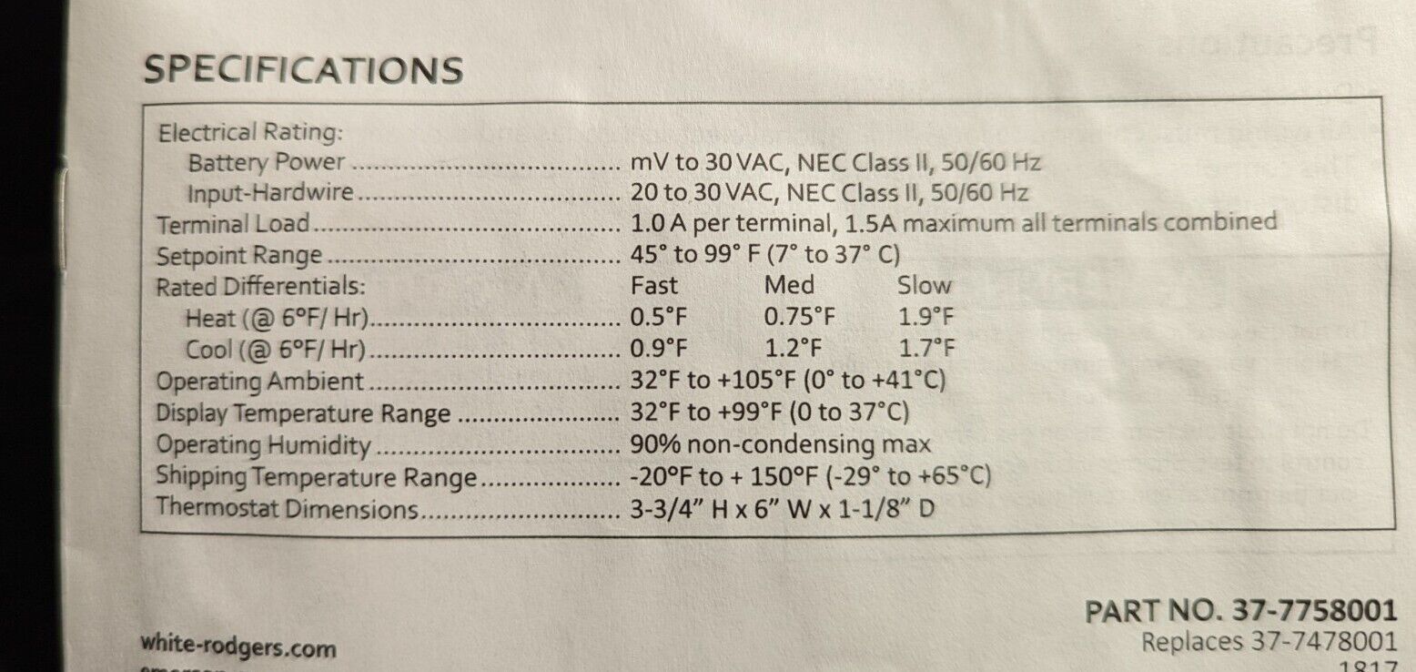 Emerson 1F83C11PR 7Day Programmable Conventional Back Lit Digital