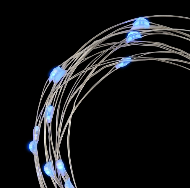 Philip 30ct Christmas Battery Operated LED Blue White Dewdrop Fairy