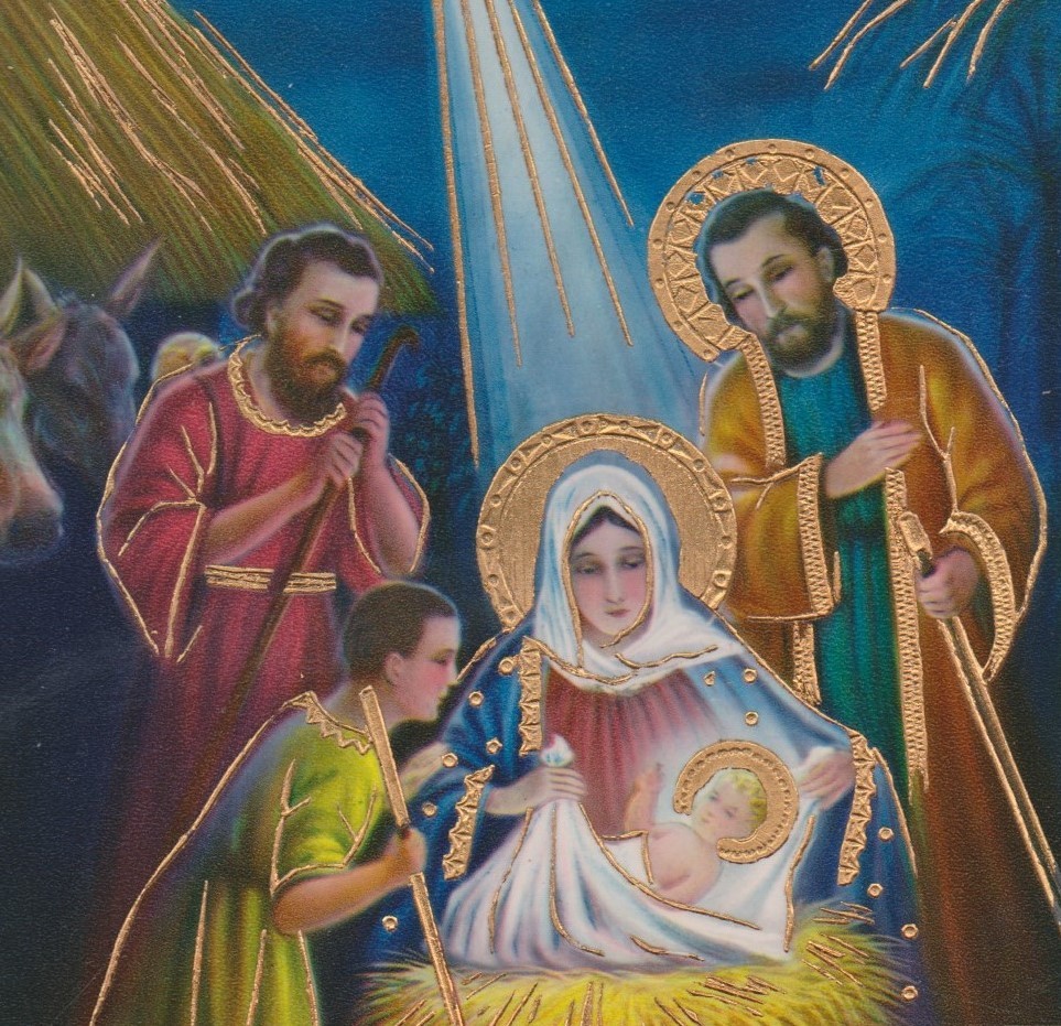 Holy Family, Jesus, Mary & Joseph Nativity Antique Religious Christmas