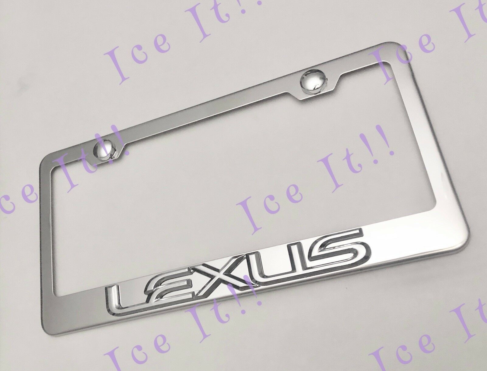 LEXUS 3D Emblem Stainless Steel License Plate Frame Rust Free W/ Bolt