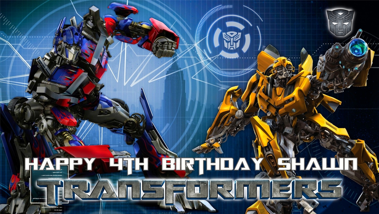 Transformers Optimus Prime & Bumble Bee -Personalized- Vinyl Birthday ...