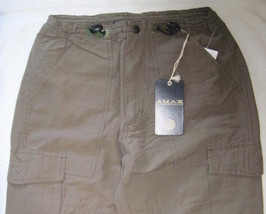Amax Boys Cargo Pants Olive Green Adj Waist Size 10 New - Clothing