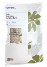 Ikea Vartorel Duvet Cover and 1 Pillowcase Green Twin Floral - $29.65