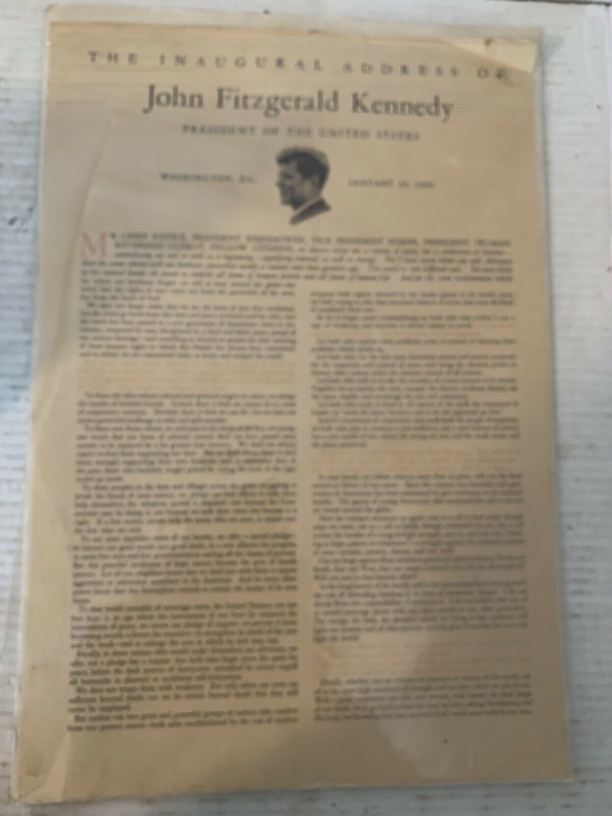 President John F Kennedy Inaugural Address Poster, 1961 JFK ...