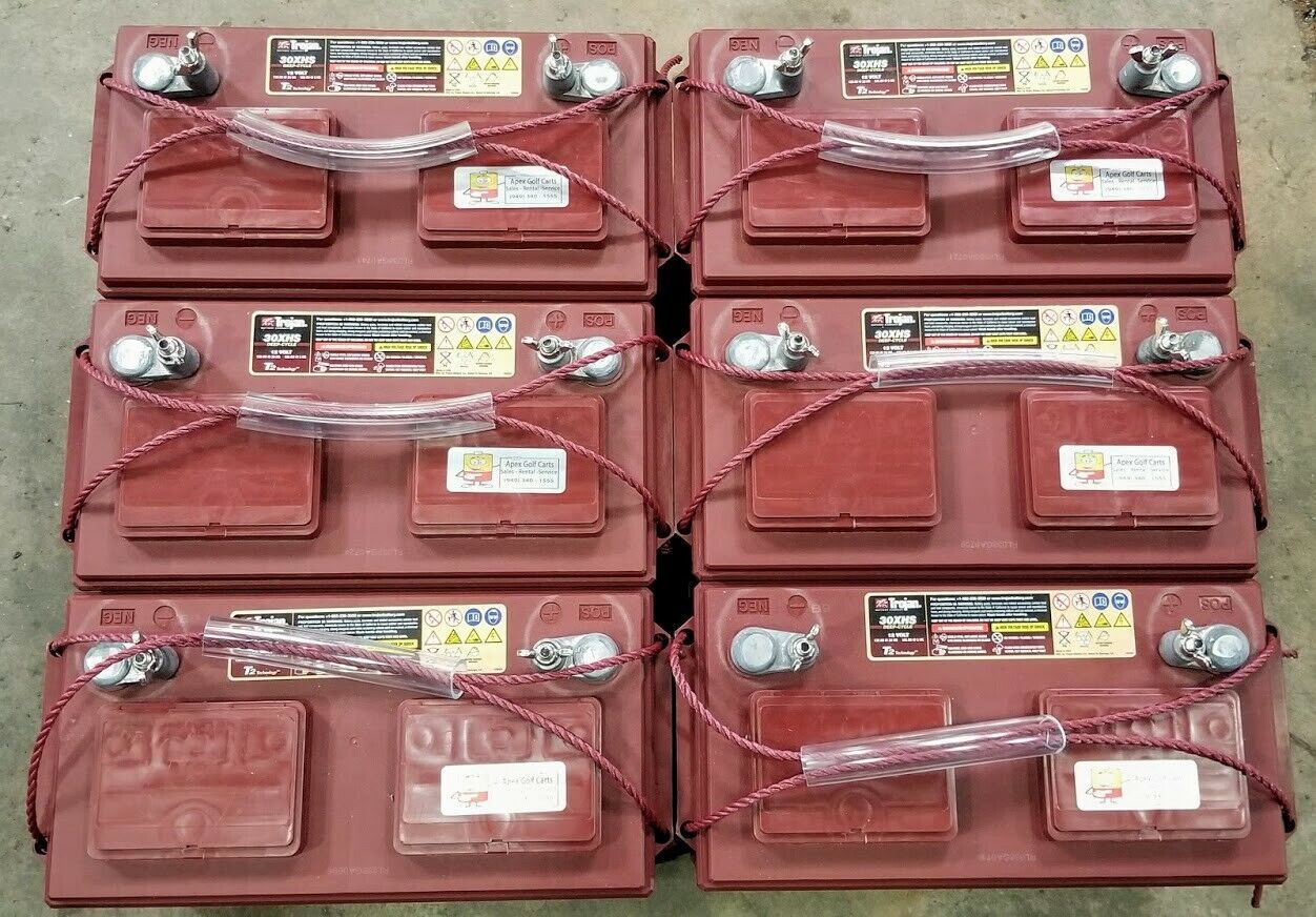 6 PACK Trojan 30XHS 12V 12 Volt Golf Cart Battery RV ...