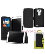 Black PureGear Folio Card Case for LG G3 - Leather Like Wallet Cover 606... - $3.45