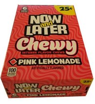 Now &amp; Later Chewy Pink Lemonade 24 Count 25 Cent 6piece bars - $13.95