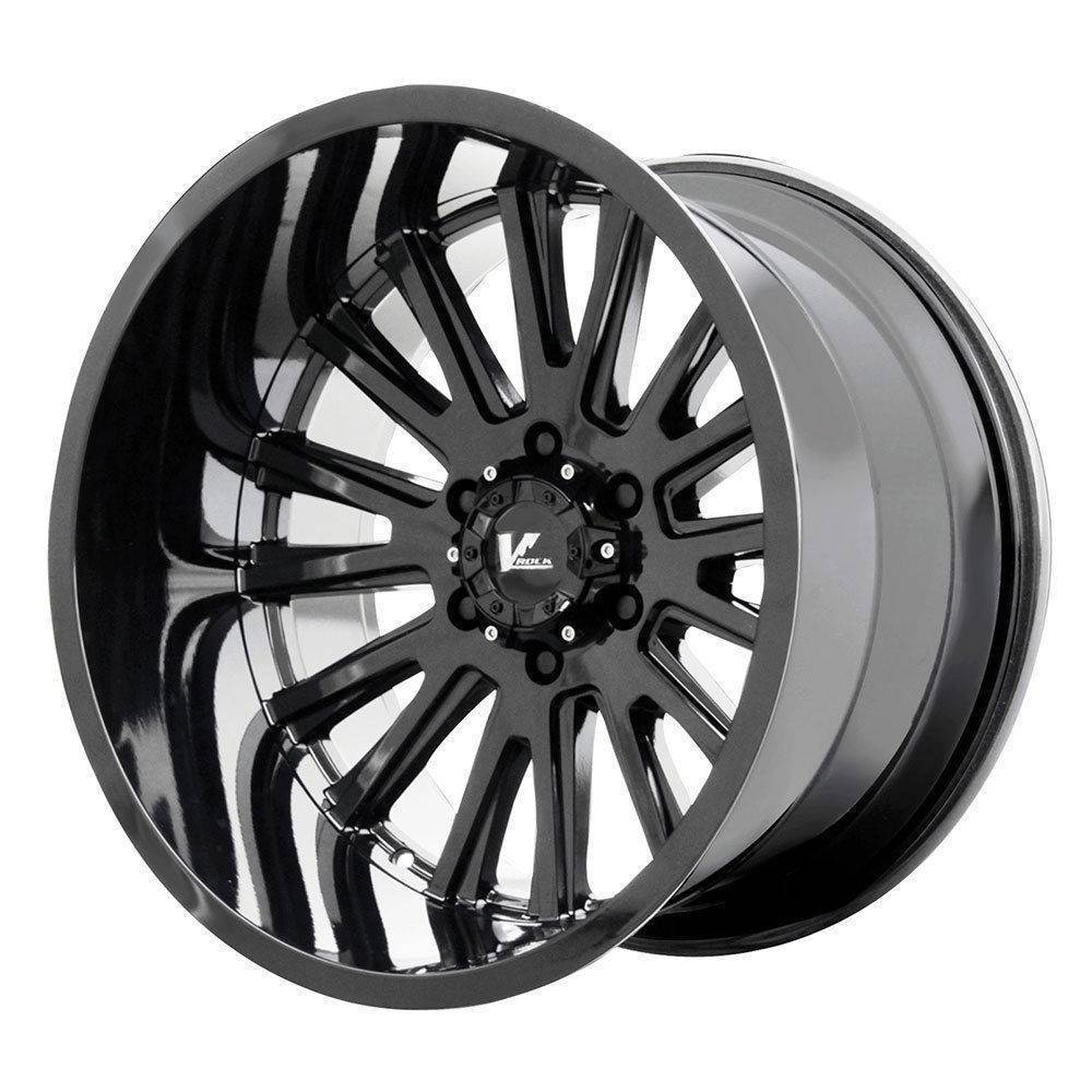 22x12 V-Rock VR11 Anvil 6x5.5 -44 Gloss Black Wheels Rims Set(4) - Wheels