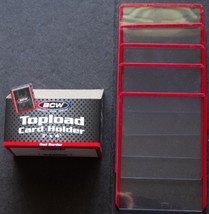 (5 Loose Holders) BCW Red Border Regular 20pt Card Top Loader Card Holder  - $2.99