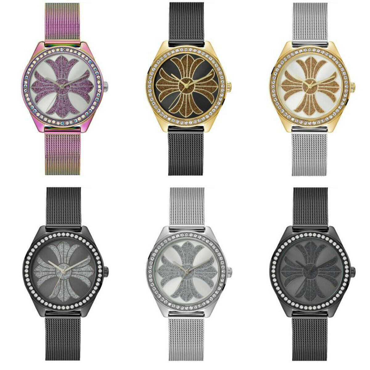 36mm Milano Expressions Fashion Women Crystal Luxury Quartz Dress Wrist Watch