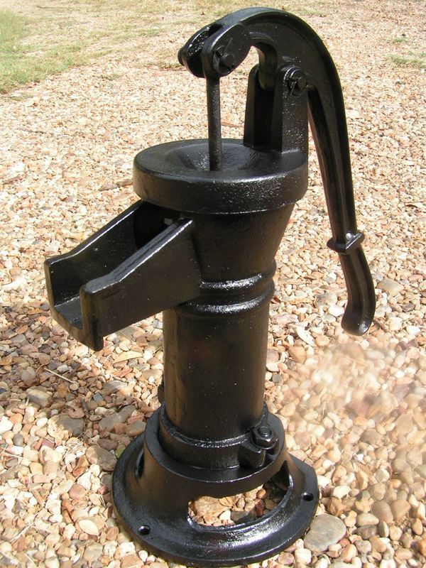 Well Water Hand Pump Cast Iron Garden Black Bzl Reproduction Antiques