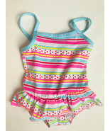 Girl&#39;s Size 18M 12-18 Months One Piece Max Grey Striped &amp; Polka Dotted S... - $6.00