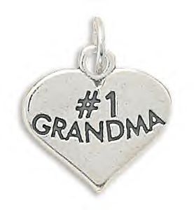 .925 Sterling Silver  # 1 Grandma  Charm