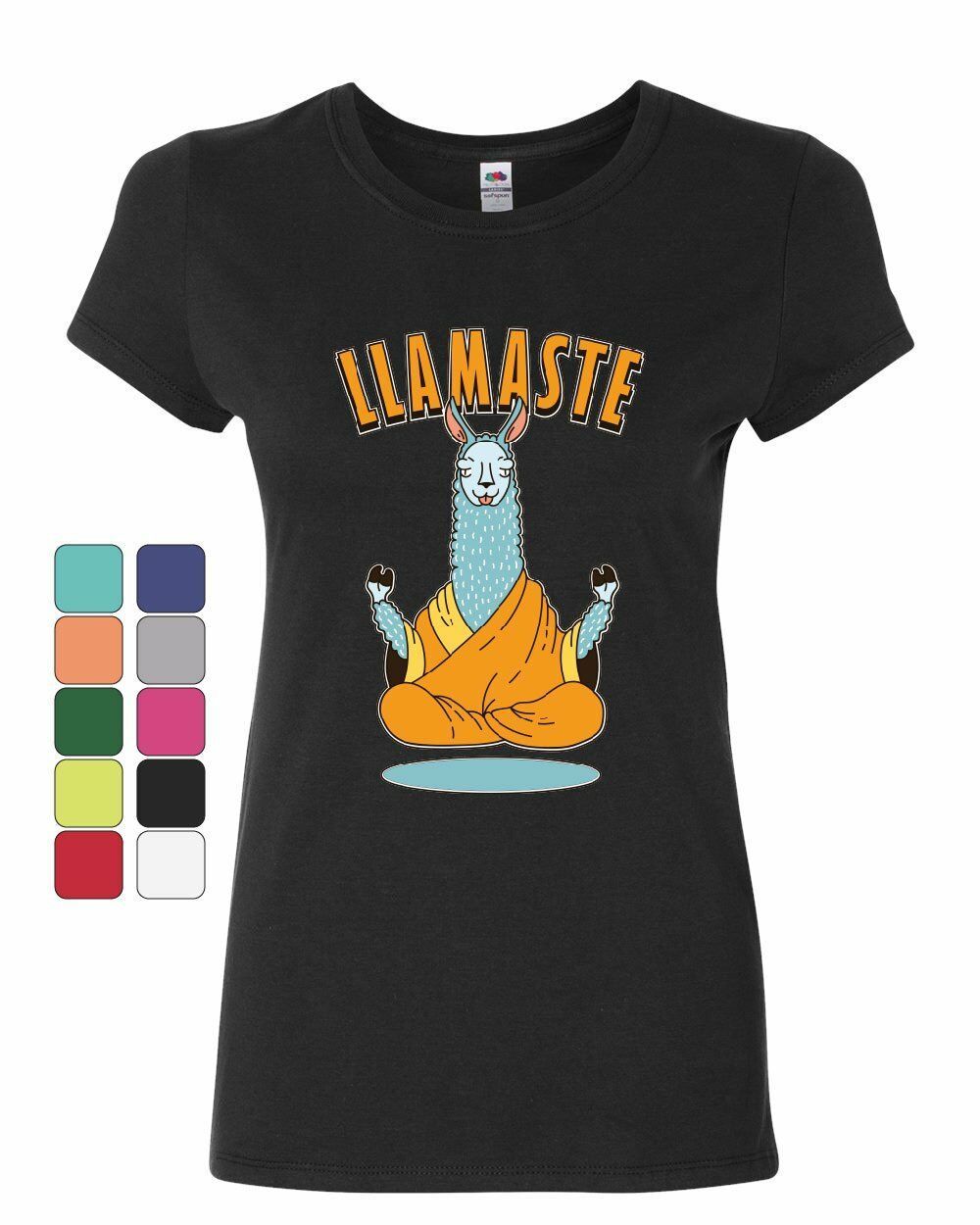 Llamaste Women's T-Shirt Funny Yoga Namaste Llama Peace Pilates Lotus Om Shirt