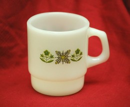 Vintage Meadow Green Anchor Hocking Fire King Ware Coffee Cup Mug Green ... - $14.84