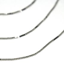 18K WHITE GOLD CHAIN NECKLACE 0.5 mm MINI VENETIAN LINK 19.70 inc. MADE IN ITALY image 3