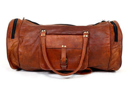 rustic leather duffle bag