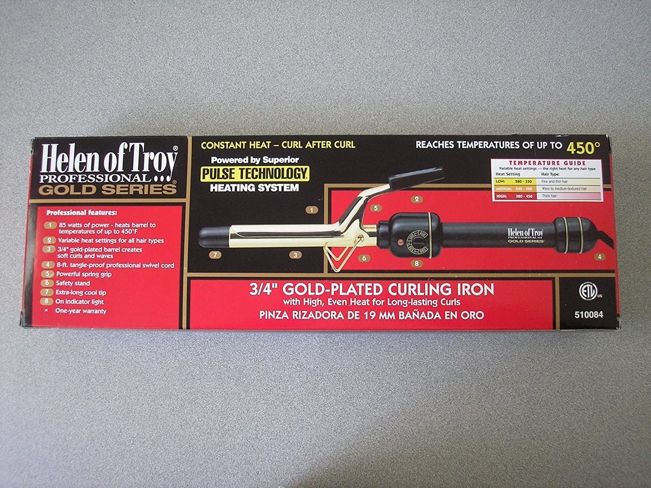 Hot Tools Classic Gold Spring Curling Iron 3/4