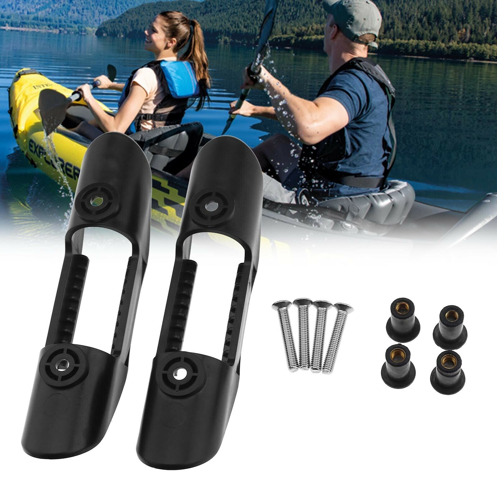 2pcs Kayak Boat Accessories Paddle Holder Clips with Mounting Screws