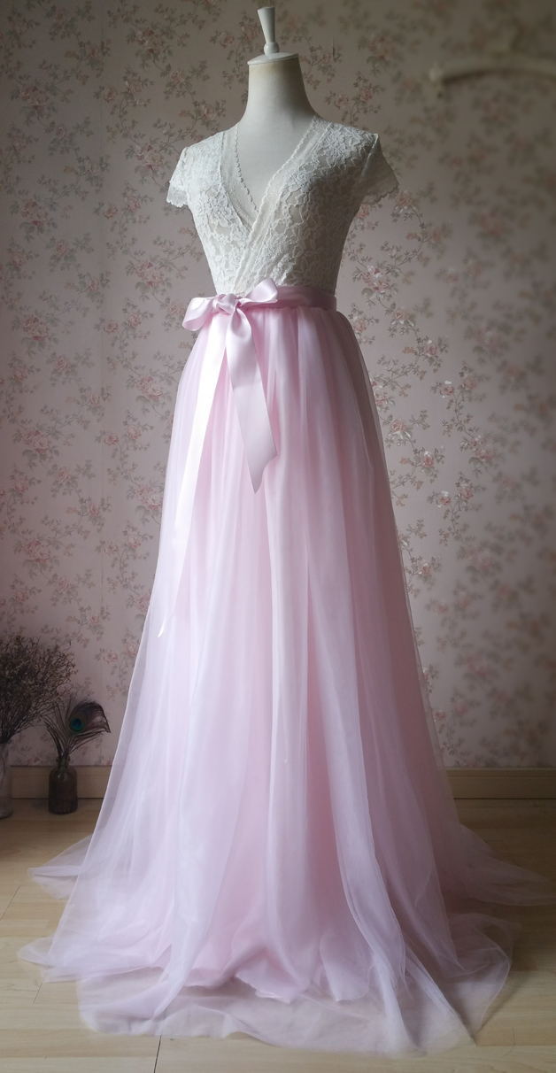 Floor Length Pink Tulle Skirt Pink Long Tulle Skirt Outfit Plus Size