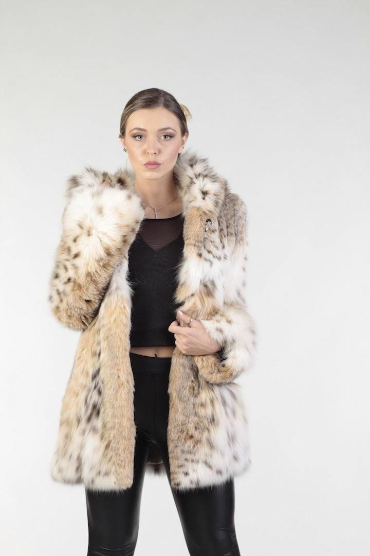 Women's Bobcat Lynx Fur Coat LEDA - Coats & Jackets